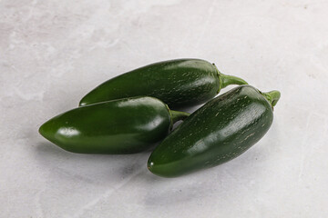 Raw green Mexican jalapeno pepper