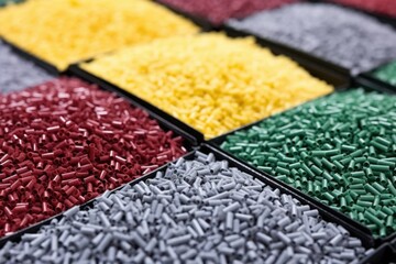 Fototapeta premium close up of rubber pellets used for flooring production