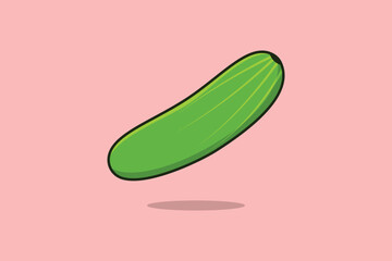 Green Cucumber vegetable vector illustration. Food nature icon concept. Healthy fresh vegetable food cucumber icon design.