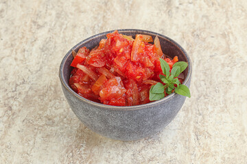 Hungary vegetarian Lecho with vegetables