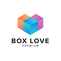 box love logo vector icon illustration