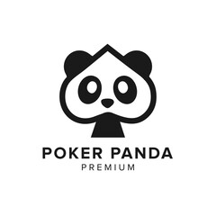 poker panda logo vector icon illustration