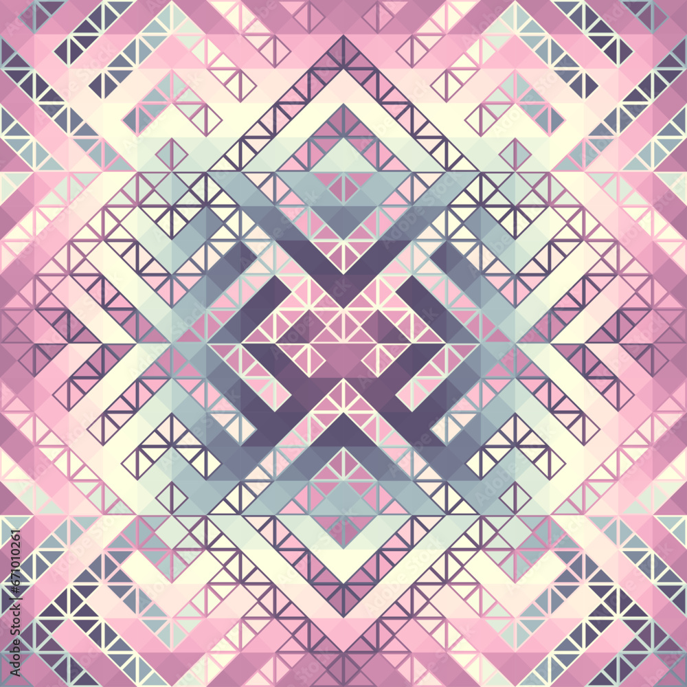 Poster Geometric abstract triangles pattern. Seamless vector image.