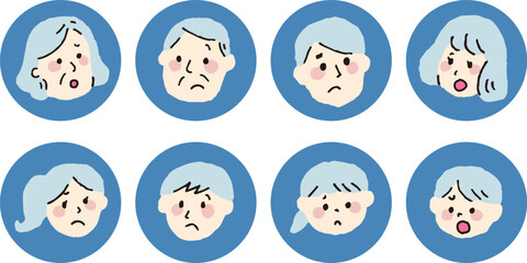 家族　困っている表情　三世代