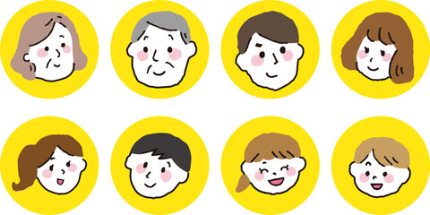 Fototapeta premium 家族 笑顔の表情 三世代