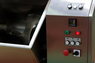 industrial automatic meat mixer machine close up