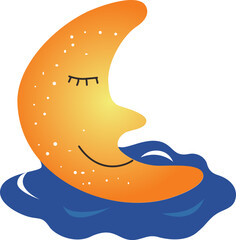 Crescent moon illustration