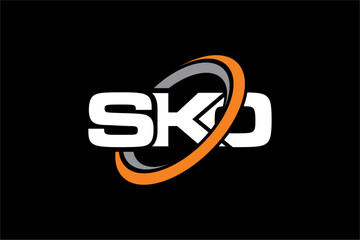 SKO creative letter logo design vector icon illustration - obrazy, fototapety, plakaty