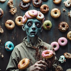 Donut zombie Halloween 