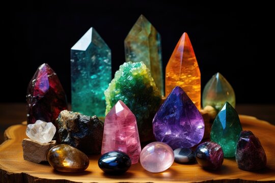 Crystals altar idea. Creating sacred meditaion space with good vibes for home