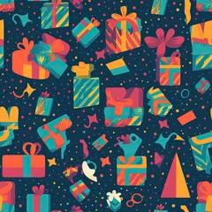 Happy Christmas Seamless Patterm cartoon background