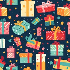 Happy Christmas Seamless Patterm cartoon background