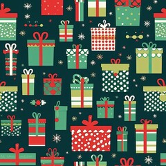 Happy Christmas Seamless Patterm cartoon background