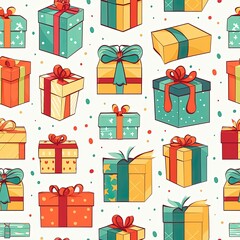 Happy Christmas Seamless Patterm cartoon background