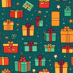 Happy Christmas Seamless Patterm cartoon background