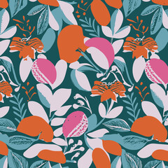 Textile Pattern Vectors Flower Design AI Generation