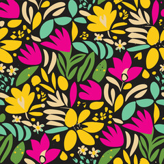 Textile Pattern Vectors Flower Design AI Generation