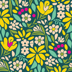Textile Pattern Vectors Flower Design AI Generation
