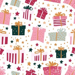 Happy Christmas Seamless Patterm cartoon background