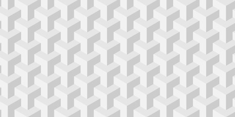 Seamless geometric pattern abstract white cube triangle square background. Seamless blockchain technology pattern. Vector illustration pattern with blocks. Abstract geometric design