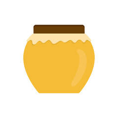 Flat icon honey jar isolated on white background. Vector illustration.