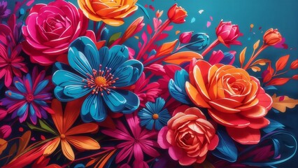 vibrant and sharp colorful flowers