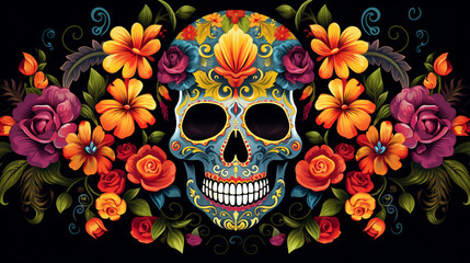 a Mexican skull to celebrate Cinco de Mayo,  Mexican holiday.