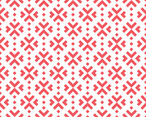 Abstract geometric pattern. A seamless vector background. White and pink ornament. Graphic modern pattern. Simple lattice graphic design