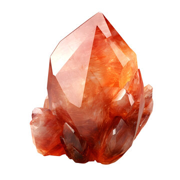 Raw sample of sunstone gemstone on transparent background (png)