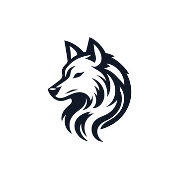 Sleek and Minimalist Wolf Logo Design, Embrace Ambitious Wolf Vector Logo