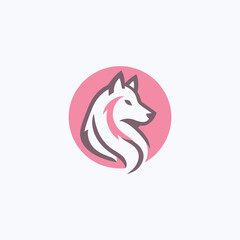 Sleek and Minimalist Feminine Wolf Logo Design, Embrace Ambitious Wolf Vector Logo