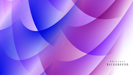 Purple background in abstract shapes. Transparent curved wave in motion. Purple gradient design element for banner background.