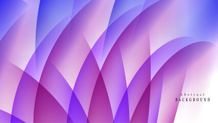 Purple background in abstract shapes. Transparent curved wave in motion. Purple gradient design element for banner background.