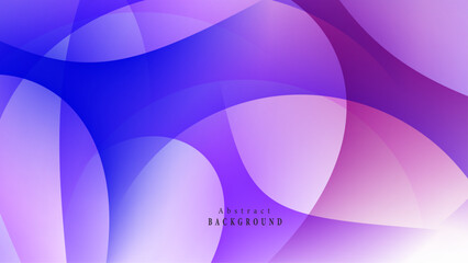 Purple background in abstract shapes. Transparent curved wave in motion. Purple gradient design element for banner background.