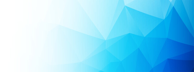 Blue wide triangle banner background