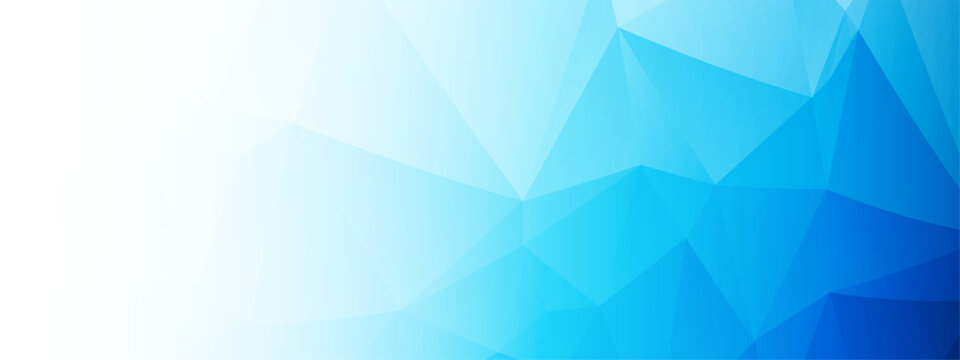 Blue wide triangle banner background