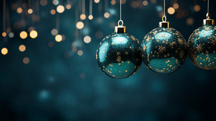 Fototapeta na wymiar Christmas balls on a blue background
