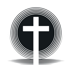 Obraz premium Graphic christian cross symbol icon. Vector illustration