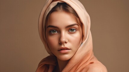 Fototapeta premium Portrait of beautiful woman. Beauty, skincare, skincare cosmetics.