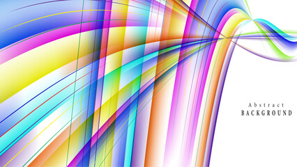 Abstract colorful lines background. Geometric stripe line art design. Modern shiny color gradient lines. Futuristic technology concept.