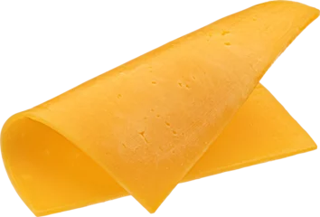 Poster Processed cheese, burger cheese slice isolated © xamtiw