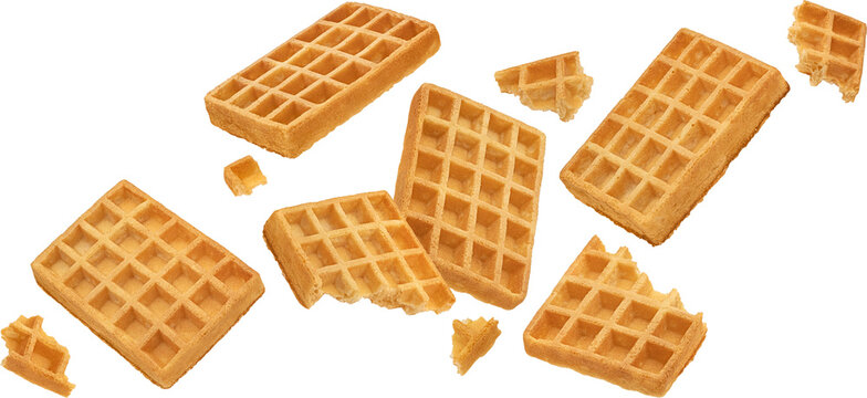 Belgian waffles isolated, full depth of field