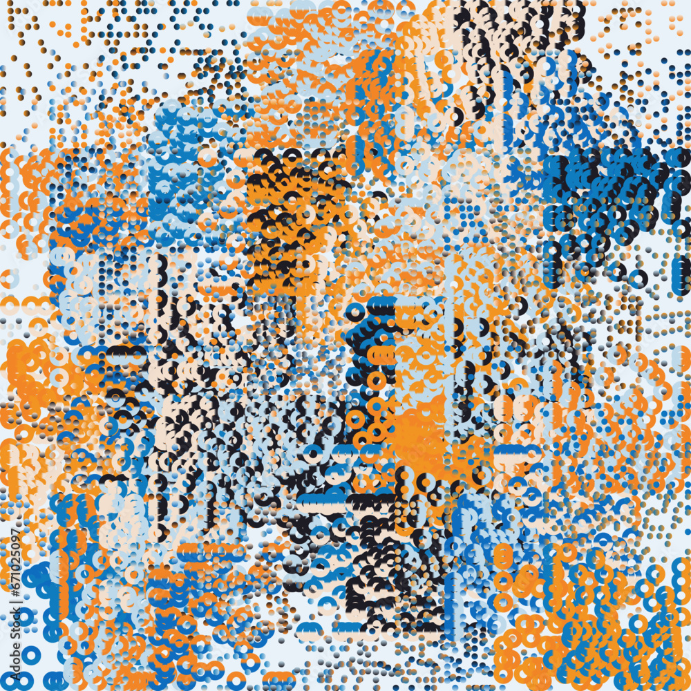 Poster noise art aesthetics abstract vector graphics made made with generative art approach using geometric