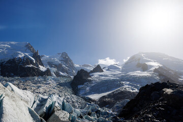 Glacier des Bossons seen from La Jonction in Chamonix