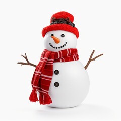 smiling snowman, winter background
