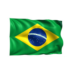 Brazil national flag on white background.