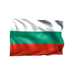 Bulgaria national flag on white background.