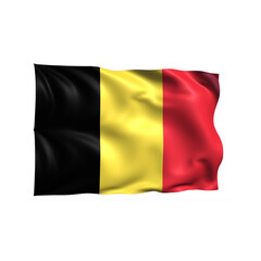 Belgium national flag on white background.