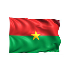 Burkina Faso national flag on white background.