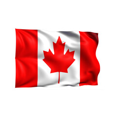 Canada national flag on white background.